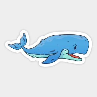 Cute Whale Illustration Sticker